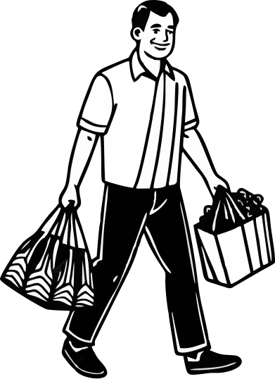 Person carrying bags
